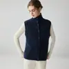 Cardigan colete feminino de cashmere gola redonda, camada dupla, espessado, adequado para sobreposição, novo estilo outono e inverno, peça externa macia e amigável à pele