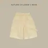 Pantalones cortos sencillos para bebés y niños pequeños, nueva colección de otoño, amarillo claro, cintura elástica, shorts de algodón puro para niñas pequeñas, estilo moderno