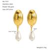 Titânio moda de aço novo vintage brincos de pérola brincos personalizados de luxo brincos de pérola de aço inoxidável para mulheres fábrica em estoque