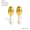 Estilo Ins Europeu e Americano Versátil Brincos de Pérola Irregulares Femininos Ouro 18K Alto Padrão Estilo Francês Retrô Verão Novos Brincos