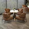 Conjunto de Mesa e Cadeiras de Negociação de Alto Padrão para Escritórios de Vendas, Hotéis de Lazer, Áreas de Recepção, Mesas e Cadeiras de Varanda, Lojas de Chá com Leite, Salões de Beleza e Cadeiras de Recepção