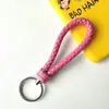 Llavero creativo de cuerda de cuero tejido a mano para pareja, llavero de coche, llavero al por mayor, colgante para bolso