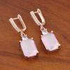 Pendientes geométricos de colores dulces transfronterizos europeos y americanos para mujer, ligeros, de lujo, con circonita, a la moda, retro, exquisitos, de alta gama, joyería para las orejas.