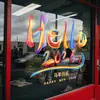 Hola2027 Día de Año Nuevo Año de la Oveja Pegatinas para Ventana Decoración de Ventana Arreglo Electroestático para Vidrio Pegatinas para Ventana Recortes de Papel de Año Nuevo Decoraciones para Ventana