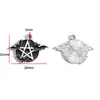 Accesorios para Joyería de Aleación con Goteo de Aceite DIY Colgantes de Mariposa Oscura Murciélago Pendientes Pendientes Pulsera Colgante W508