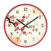 Reloj de Pared Silencioso Estilo Chino Nuevo Hengli con el Carácter 'Fu' para Sala de Estar, Reloj Decorativo Creativo Simple Estilo Chino, Personalizable