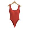 Diseño Sexy Imitación Spice Girl Body de Espalda Descubierta Grande en Forma de U Camisola Base de Verano para Mujer