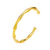 Pulsera personalizada de acero inoxidable con forma de C de moda europea y americana chapada en oro de 18 quilates, diseño de internet, pulsera abierta de bambú de alta calidad