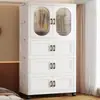 Armario infantil para uso doméstico, armario de almacenamiento de ropa y ropa de cama, no requiere instalación, pequeño armario para bebé, armario de almacenamiento de plástico simple para el dormitorio
