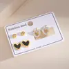 Pequeño Nicho Simple Estrella Corazón Dopamina Acero Inoxidable Set Europeo Americano Lujo Ligero Temperamento Sentido del Diseño Pendientes para Mujer