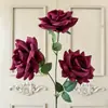 Flor de Rosa Artificial 3 Cabezas Rosa Nieve Boda Flor Artificial Salón de Bodas Banquete de Compromiso Arreglo Floral Decoración