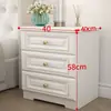 Mesita de noche de madera maciza de lujo ligero, Gabinete de almacenamiento simple y moderno para sala de estar, Cómoda de cinco cajones para dormitorio, Gabinete de almacenamiento multicapa, Completamente ensamblado en blanco