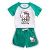 Traje de manga corta para niñas, verano 2022, estilo occidental, nuevos pantalones cortos KT Cat para niñas, casuales, de dos piezas, venta al por mayor