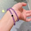 Pulsera de Plata 925 con Diseño de Múltiples Círculos y Amatista Natural