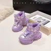 Botas de Nieve Kuromi para Niñas Invierno Nueva Llegada Más Terciopelo Princesa Infantil Algodón Grande Impermeables Antideslizantes Zapatos de Algodón para Niñas del Noreste