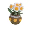Vasos de Flores de Tulipa e Girassol Crochê à Mão com Fio Acabado Transfronteiriço, Presentes Criativos, Itens de Decoração para Casa
