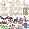 Artesanato Criativo de Madeira de Natal Decorações para Festas de Feriado Pingentes Casa DIY Adereços para Festival Fantasma Halloween