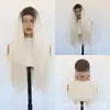 Suministro exclusivo transfronterizo para el comercio exterior europeo y americano: peluca de moda para mujer con frente de encaje, color T, cabello largo y liso, fibra sintética de alta temperatura
