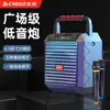 Chigo - Nuevo micrófono inalámbrico portátil con subwoofer pequeño y portátil con Bluetooth para exteriores, con sonido cuadrado y sonido K-song