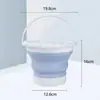 Cubo de Agua Redondo Plegable, Cubo de Lavado con Cepillo Telescópico, Silicona Engrosada, Portátil, Se Puede Insertar un Bolígrafo, Cubo de Plástico para Estudiantes de Arte