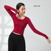 Roupas de prática de dança primavera e verão top feminino roupas de corpo emagrecimento balé latino clássico manga longa