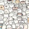 50 Adesivos de Gato de Desenho Animado Anime Fofos em Estilo Ins para Decoração de Caderno e Mala DIY, Novos Produtos Mais Vendidos