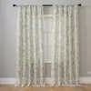 Cortinas Americanas Semi-Blackout Novas 2026, Linho de Bambu Prontas, Design Floral Pastoral Transfronteiriço, Ilhós para Varão, Estilo Fresco, Atacado