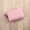 Fornecimento transfronteiriço direto da fábrica Carteira feminina doce estilo coreano, bolsa de mão curta com zíper, porta-moedas e porta-cartões simples de cor sólida