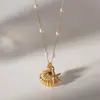 2025 Collar Europeo y Americano Transfronterizo de Nueva Moda de Venta Caliente Concha Dorada Cadena de Perlas Doble Capa Apilable Joyería de Lujo Accesible