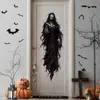 Adesivo de Parede Fantasma Freira Halloween Amazon Entrada Porta da Frente Barra na Parede Cena Casa Assombrada Sem Resíduo de Cola Adesivo Decorativo para Janela