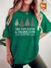 Estación Independiente Europea y Americana Transfronteriza Camiseta Elegante para Mujer en Stock Patrón de Árbol Árbol de Navidad Estampado Verano Nuevo Manga Corta