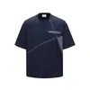 Nanxia Verano Nuevo Color Bloqueado Cuello Redondo Manga Corta para Hombre Diseño Casual Marca de Moda Camiseta Top Versátil Retro