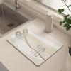Esterilla Secadora para Platos Laterales de Fregadero Doméstico Sin Lavar Esterilla Drenante de Cocina Esterilla Absorbente de Diatomeas para Encimera de Mesa de Comedor Doméstica