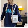 Bolsa Transversal de Ombro Cor Clara Outono e Inverno Feminina 2024 Nova Grande Capacidade Pequena Fresca Casual Estilo Coreano Bolsa Camar