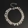 Accesorios transfronterizos europeos y americanos, tobillera metálica de lentejuelas de moda estilo playero multicapa para mujer, anillo para el pie y joyería para el pie simples de verano