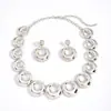 Conjunto de Collar y Aretes Geométricos Minimalistas Transfronterizos Europeos y Americanos, Joyería de Moda Estilo Ins Ovalada Hueca de Superficie Lisa