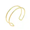 Brazalete Metálico Brillante Transfronterizo Nuevo Europeo y Americano Moda Nicho Pulsera de Brazo Abierta en Forma de Ola Decoración de Brazo Más Vendida Europea y Americana