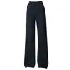 Pantalones de Pierna Ancha de Felpa y Mezclilla con Cintura Elástica para Mujer 2026 Otoño/Invierno Nuevos Pantalones Largos de Cintura Alta Adelgazantes Pantalones Rectos Versátiles de Temperamento
