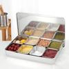 Caja de condimentos de acero inoxidable 304, caja de almacenamiento, caja de condimentos de cocina, caja de retención de muestras, caja de sabor estilo japonés, tarro de condimentos con tapa
