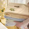 Ropa de Cama Ins Clase A Algodón Puro Juego de Cuatro Piezas Funda de Edredón Funda de Edredón de Algodón Puro Cama Sábanas de Cama Individual Dormitorio de Estudiante Juego de Tres Piezas