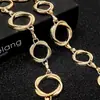 Joyería Transfronteriza Europea y Americana Anillo Geométrico Retro Cadena para la Cintura Dorada de una Sola Capa Cinturón Metálico Vintage Combinado con Accesorios para Faldas