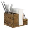 Portapañuelos de madera vintage soporte de mesa para pañuelos de uso doméstico con caja de almacenamiento para condimentos portavasos retro de madera maciza