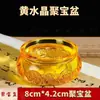 Adorno de Cuenco de la Fortuna de Cristal Amarillo en Stock, Lingote de Oro, Cristal de Vidrio, Regalo de Apertura Feng Shui, Regalo de Inauguración