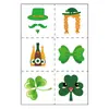 Pegatinas de tatuaje del Día de San Patricio pegatinas de expresión de trébol de cuatro hojas fiesta de carnaval festivo irlandés maquillaje pegatinas para la cara-