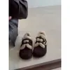 Nuevos Zapatos Birkenstock Retro Slip-On Forrados de Felpa para Mujer Otoño/Invierno 2026, Zapatos de Media Mula Cerrados para Exteriores con Pelo, Zapatos de Algodón, Zapatos Individuales