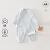 Mono de algodón puro clase A para bebé recién nacido de otoño, mameluco de algodón de colores de manga larga para niños y niñas de 0 a 6 meses, ropa interior base para dormir