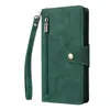 Funda de Cuero para Teléfono con Hebilla de Remache y Cremallera, Modelo Adecuado para Redmi Note 14 Pro Note 13 5G/K60U con Ranura para Tarjetas