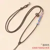 Corda de Pingente Flor de Pessegueiro Joia de Ouro Tecida à Mão Corda de Colar com Contas de Abóbora Pingente de Jade Corda de Cristal Atacado