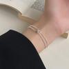 Love Lodge S925 Sterling Silver Design Sense Dupla Camada Corrente Nó Pulseira Ins Estilo Advanced Sense Hand Jewelry S6282