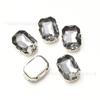 Colorido retangular de vidro orelha garra mão costura broca D garra não-gancho roupas sapatos bolsa decoração cristal diy prego cola diamante